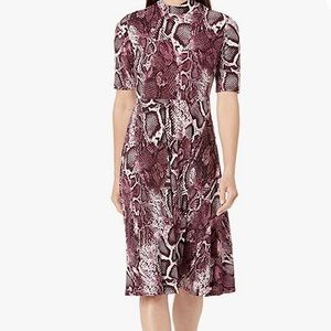 Snake print fitted dress